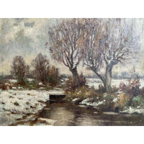 Albert DANDOY (1885-1977): “Landschap onder de sneeuw”