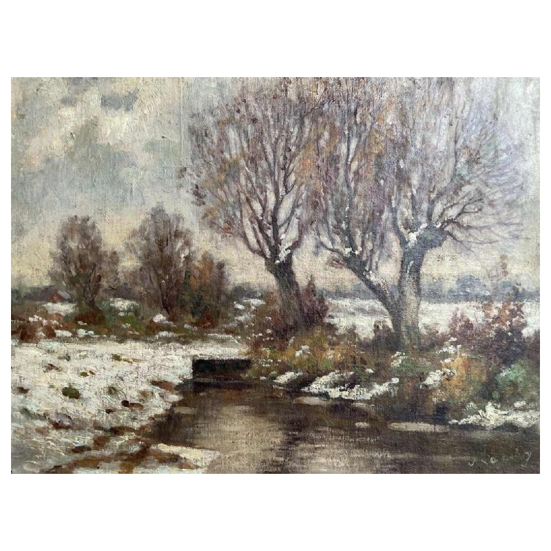 Albert DANDOY (1885-1977): “Landscape under the snow”