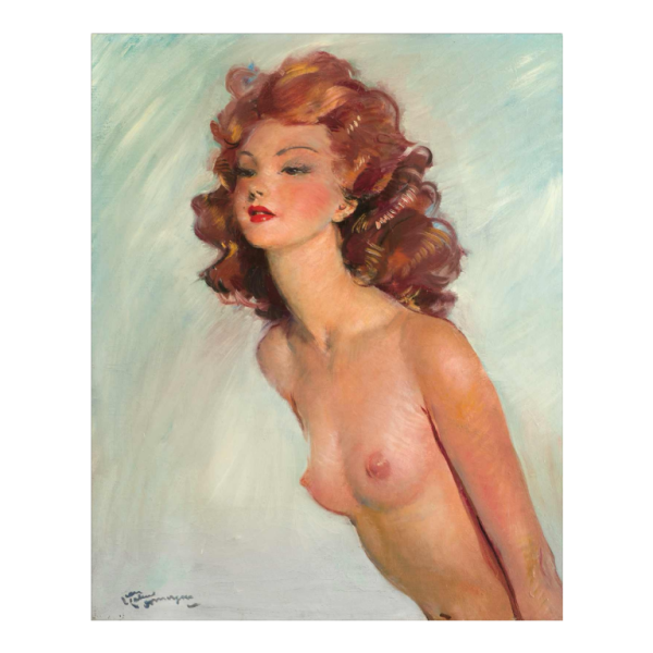 Jean Gabriel DOMERGUE, "La Muse flamboyante", painting oil on canvas, French school