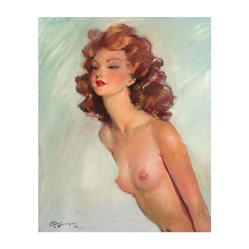 Jean Gabriel DOMERGUE, "De flamboyante muze", schilderij olieverf op doek, Franse school