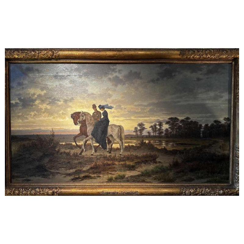 Jan BRUEGHEL de oude 'de velours' landschap met koets, schilderij olieverf op koper, 16e eeuw