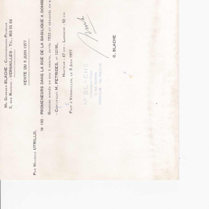 Maurice UTRILLO Promeneurs rue de la basilique à Dom Remy, gouache schilderij, 1933