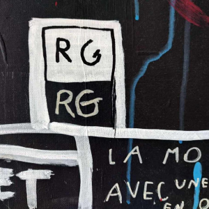 René et Ruben Gratia, “La jeune fille et la mort (avec une dent en or)“ acrylique sur toile