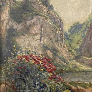 Henri BODART (1874-1940): "Bloemenperk aan de oevers van de Maas".