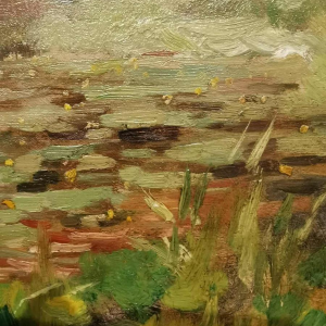 Victor Gilsoul 'Environs de Nieuwport, Gravensluis' peinture huile sur panneau, ca 1930