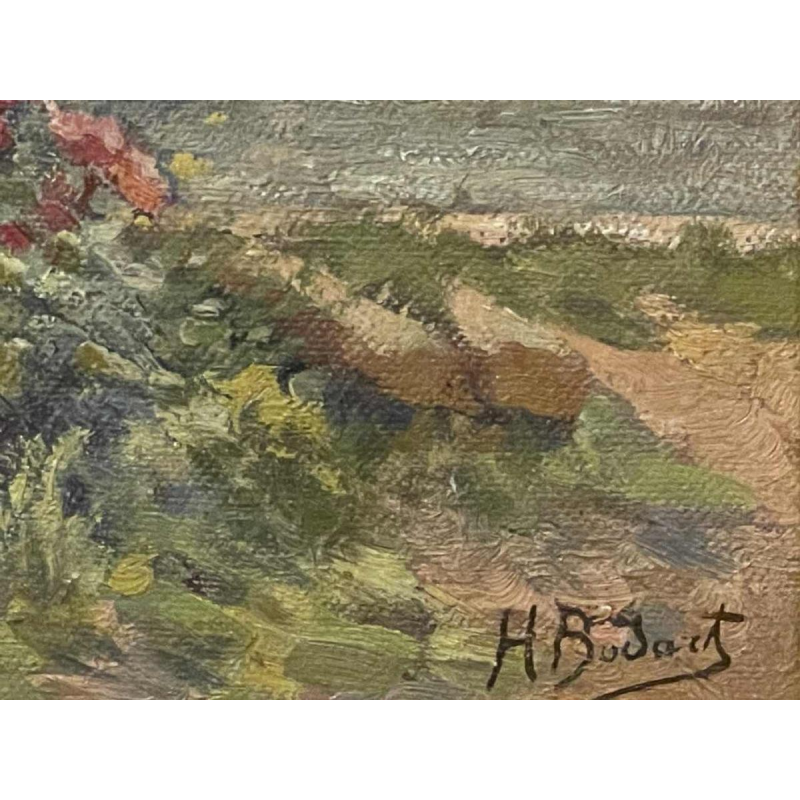 Henri BODART (1874-1940): « Massif de fleurs en bord de Meuse »