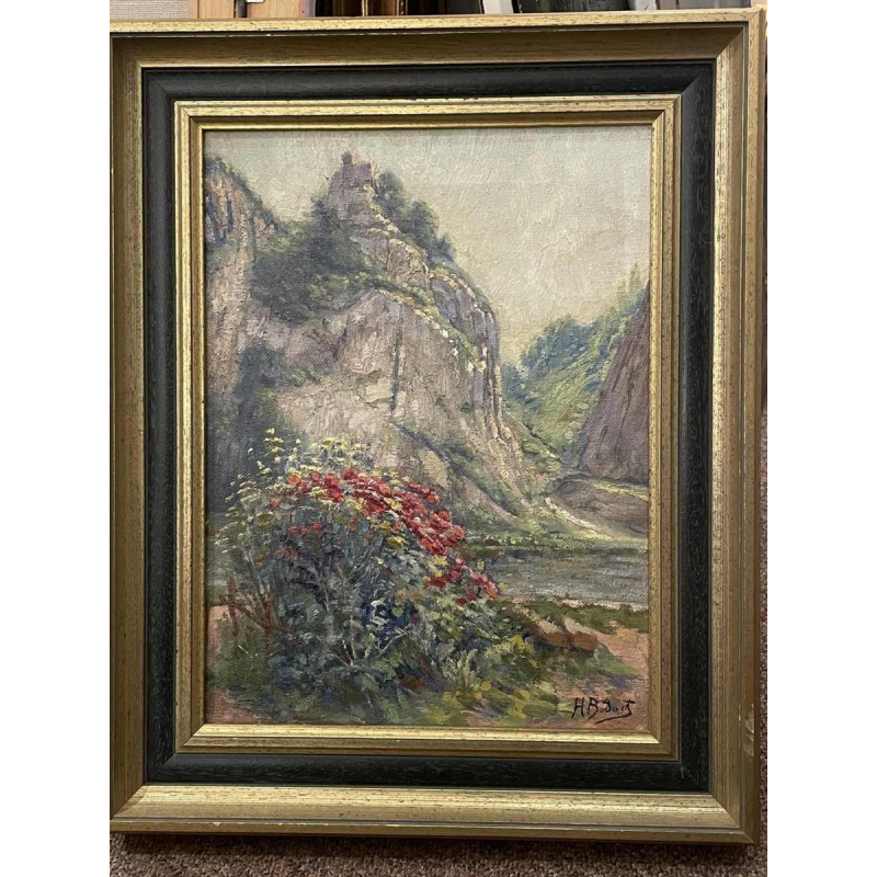 Henri BODART (1874-1940): « Massif de fleurs en bord de Meuse »