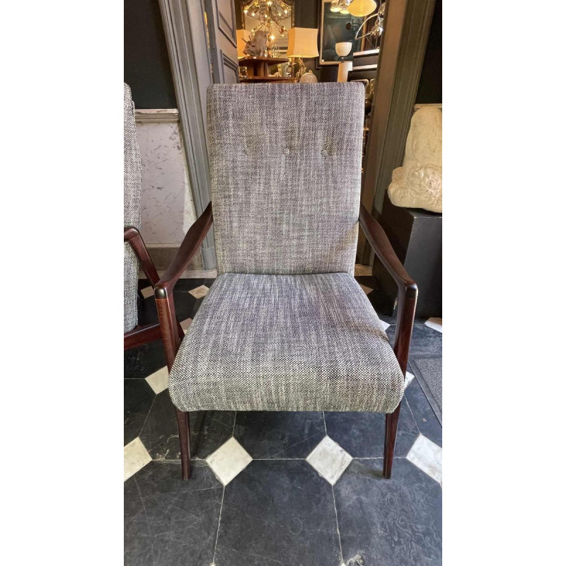 Pair of fully restored vintage armchairs, Scandinavian design, circa 1950