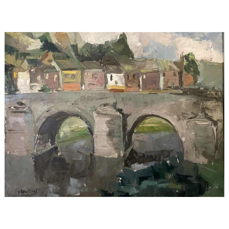 Ernest HANOTIAUX (1903-1970): «  Namur - Le Pont de Jambes sur la Meuse »