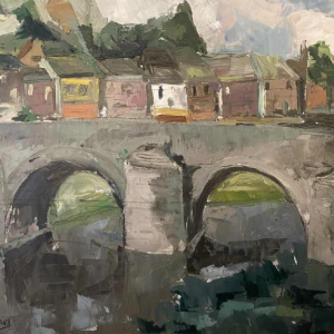 Ernest HANOTIAUX (1903-1970): Namen - De brug van Jambes over de Maas.