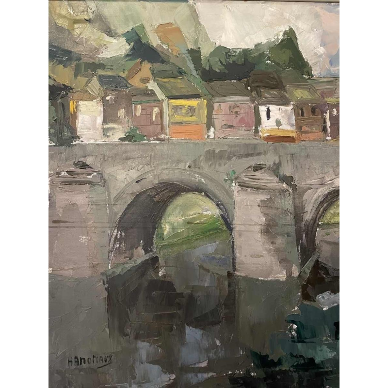 Ernest HANOTIAUX (1903-1970): «  Namur - Le Pont de Jambes sur la Meuse »