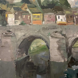 Ernest HANOTIAUX (1903-1970): Namur - The Jambes Bridge over the Meuse.