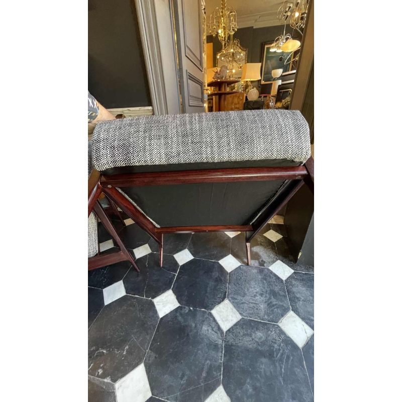 Paire de fauteuils vintage entièrement restaurés, Design scandinave, ca 1950