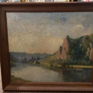 Yvonne PERIN (1905-1967): Gezicht op de Maas.