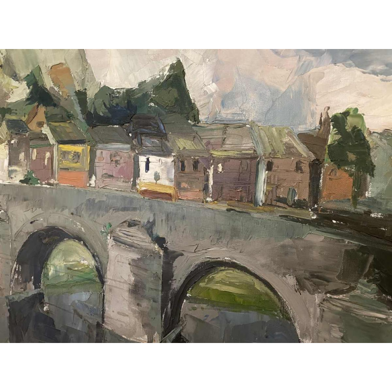 Ernest HANOTIAUX (1903-1970): «  Namur - Le Pont de Jambes sur la Meuse »