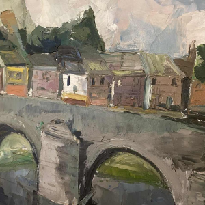 Ernest HANOTIAUX (1903-1970): «  Namur - Le Pont de Jambes sur la Meuse »