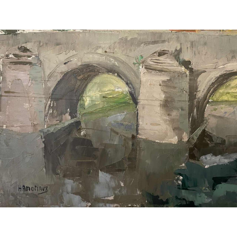 Ernest HANOTIAUX (1903-1970): Namur - The Jambes Bridge over the Meuse.