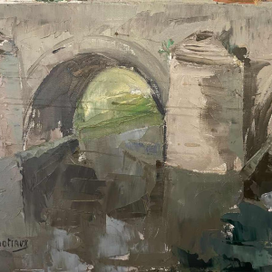 Ernest HANOTIAUX (1903-1970): Namen - De brug van Jambes over de Maas.