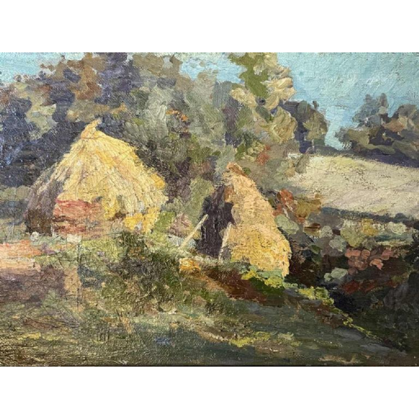 Eugène VAN MIERLO (1880-1972): « diseaux - meules de foin »