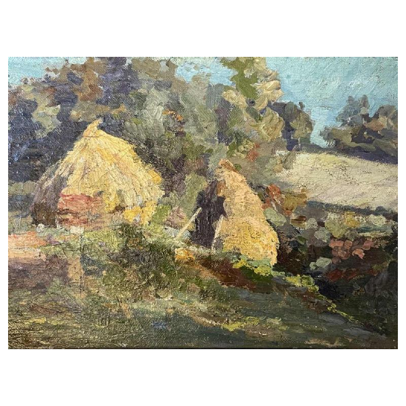 Eugène VAN MIERLO (1880-1972): « diseaux - meules de foin »