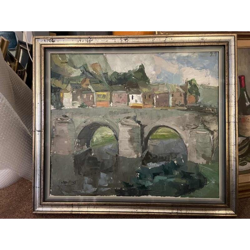 Ernest HANOTIAUX (1903-1970): Namen - De brug van Jambes over de Maas.