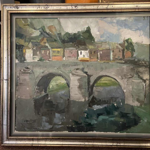 Ernest HANOTIAUX (1903-1970): «  Namur - Le Pont de Jambes sur la Meuse »