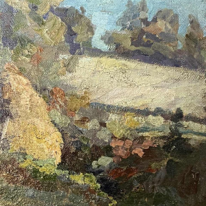 Eugène VAN MIERLO (1880-1972): « diseaux - meules de foin »