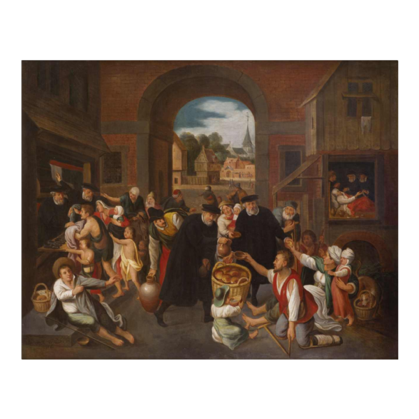 Frans FRANCKEN II,"The Works of Misericordia" painting oil on canvas, Flemish school 1630