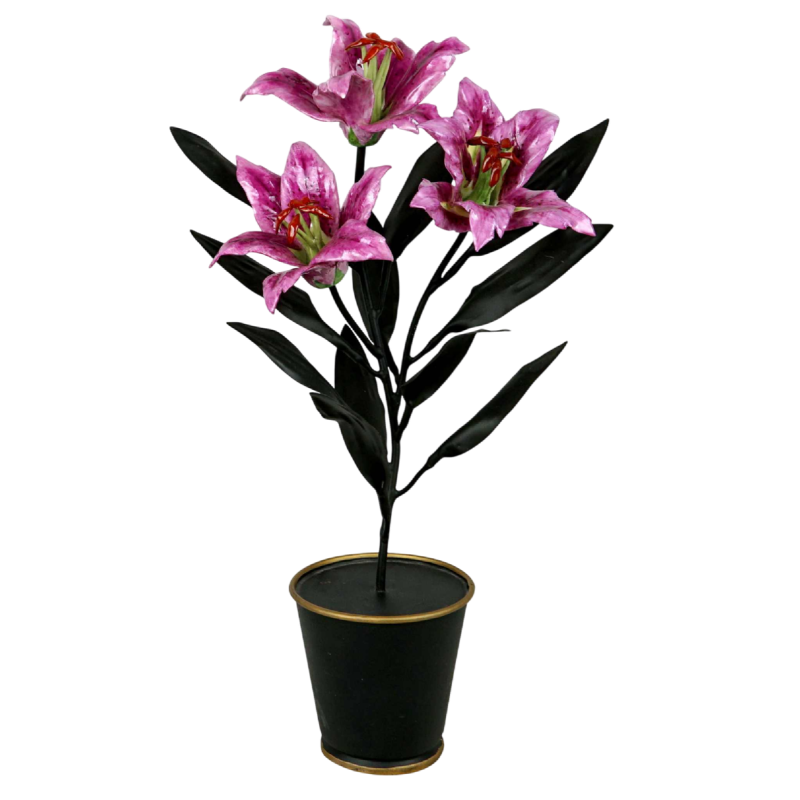 Samuel Mazy "Lilies" porcelain and metal, France XXIth c