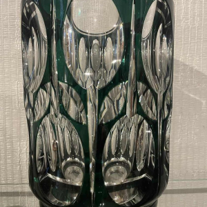 Val Saint Lambert Charles GRAFFART vase "flowers with spade heads" circa 1935