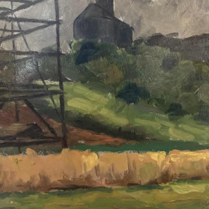 Dr Pierre DELCOURT (1914-): « Frahan - léglise et le séchoir à tabac »