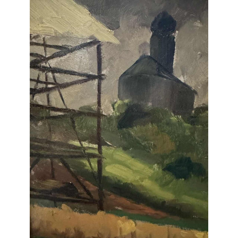 Dr Pierre DELCOURT (1914-): « Frahan - léglise et le séchoir à tabac »