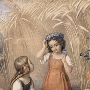 Carl (Karl) BURGGRAF (1803-1857): Meisjes in een korenveld.