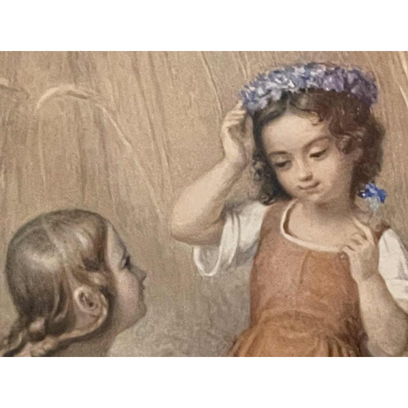 Carl (Karl) BURGGRAF (1803-1857): Girls in a cornfield.