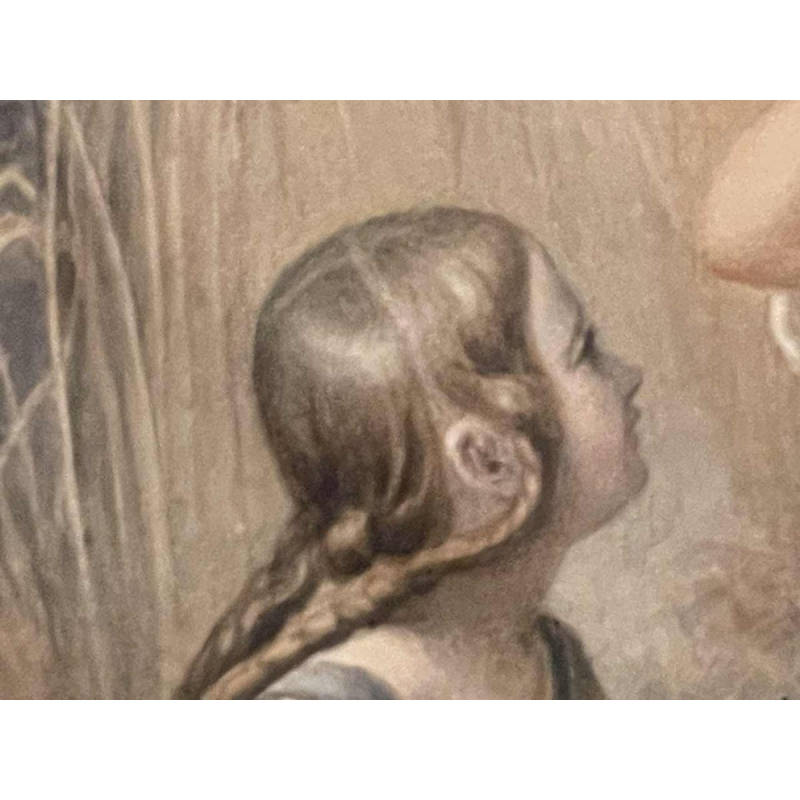 Carl (Karl) BURGGRAF (1803-1857): Meisjes in een korenveld.