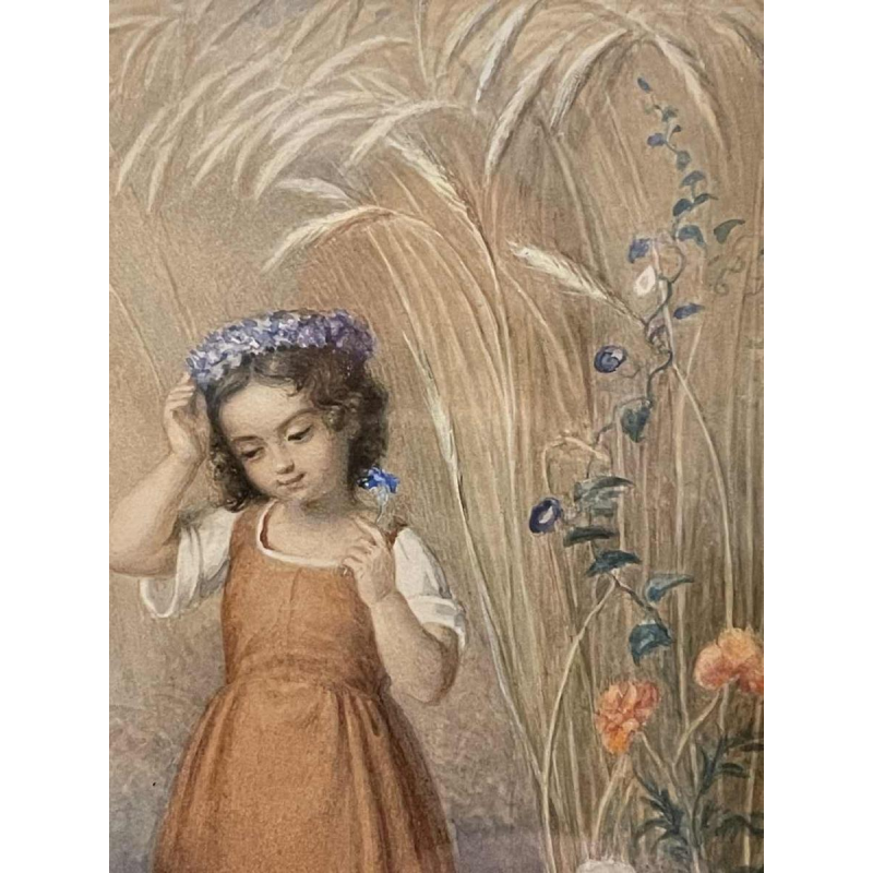 Carl (Karl) BURGGRAF (1803-1857): « les fillettes au champ de blé »