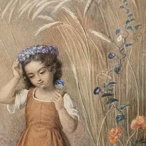 Carl (Karl) BURGGRAF (1803-1857): Meisjes in een korenveld.