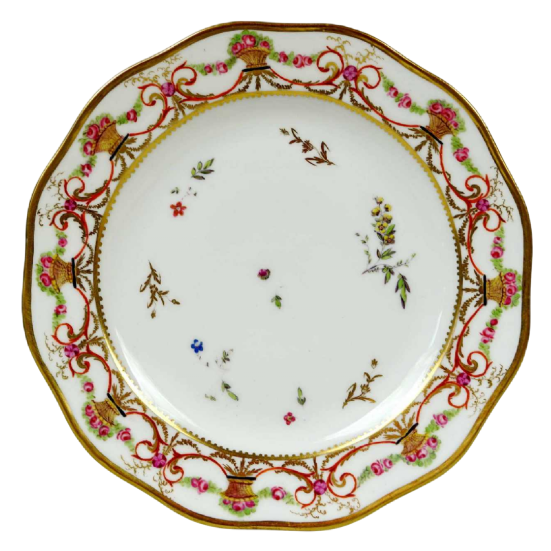 Porcelaine de Paris, petite assiette à dessert, XVIIIe s
