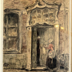 Albert DANDOY (1885-1977): “Deur van de pastorie van de Sint-Nicolaaskerk in Namen”