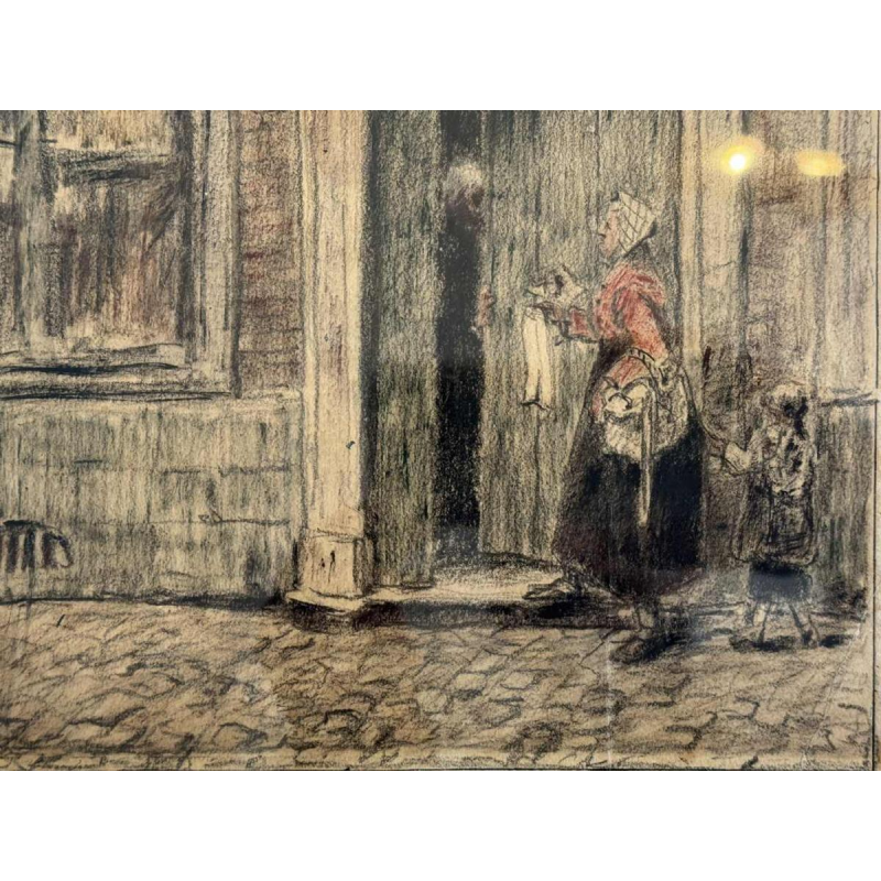 Albert DANDOY (1885-1977): “Deur van de pastorie van de Sint-Nicolaaskerk in Namen”