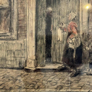 Albert DANDOY (1885-1977): “Door of the rectory of the Church of St. Nicholas in Namur”