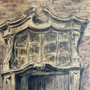 Albert DANDOY (1885-1977): « Porte de la cure de lEglise St Nicolas à Namur »