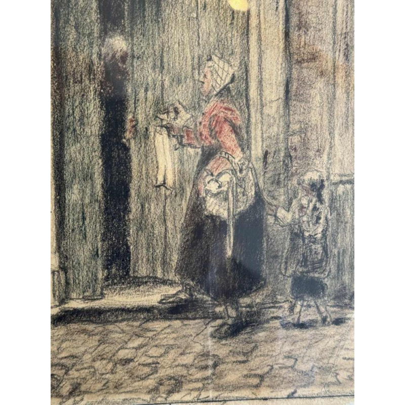 Albert DANDOY (1885-1977): “Door of the rectory of the Church of St. Nicholas in Namur”