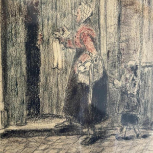 Albert DANDOY (1885-1977): « Porte de la cure de lEglise St Nicolas à Namur »