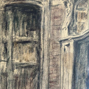 Albert DANDOY (1885-1977): “Door of the rectory of the Church of St. Nicholas in Namur”