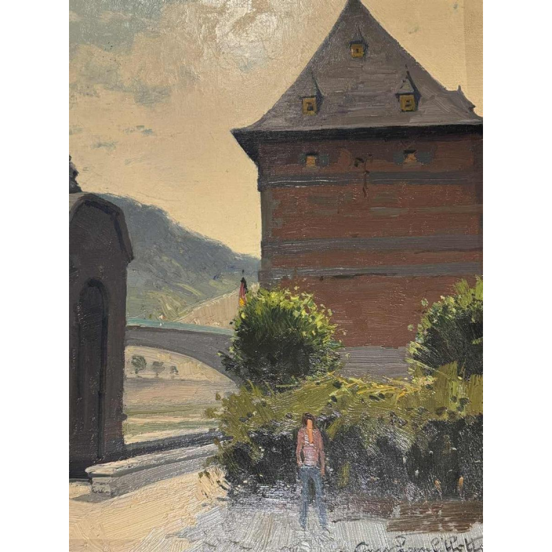 George LAMBILLOTTE (1915-1998): « Namur - porte de lentre Sambre et Meuse »