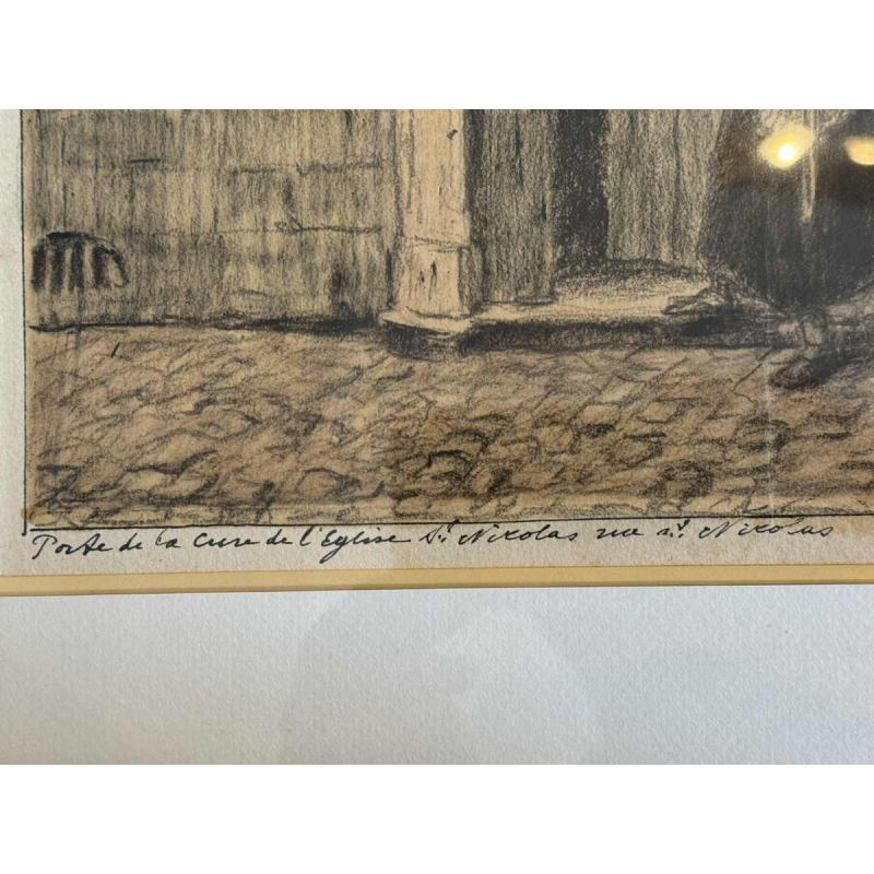 Albert DANDOY (1885-1977): « Porte de la cure de lEglise St Nicolas à Namur »