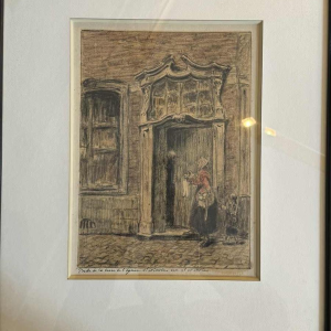 Albert DANDOY (1885-1977): « Porte de la cure de lEglise St Nicolas à Namur »