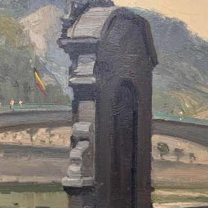George LAMBILLOTTE (1915-1998): « Namur - porte de lentre Sambre et Meuse »