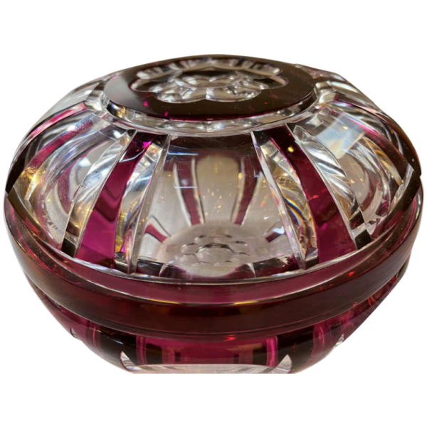 Val Saint-Lambert Art Deco crystal candy box, 1925 period, Joseph Simon